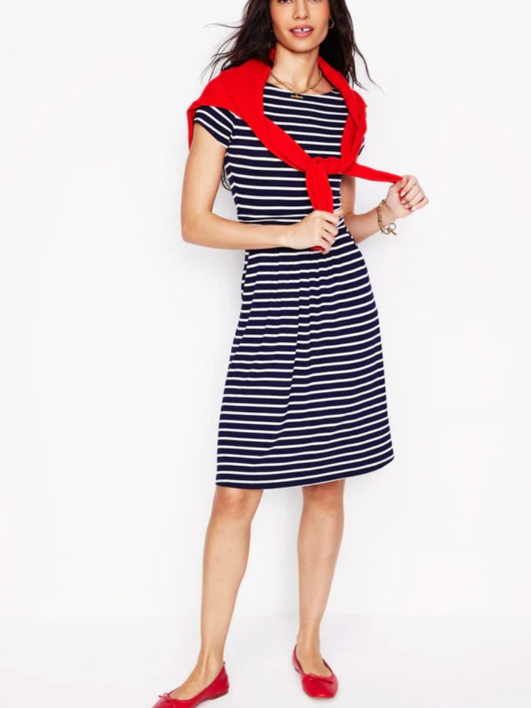 Boden | Amelie Jersey Dress Navy Stripe
